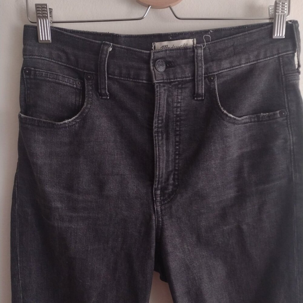 Madewell Perfect Vintage Crop Jeans 27 Black Denim w Frayed Hem - Picture 3 of 9